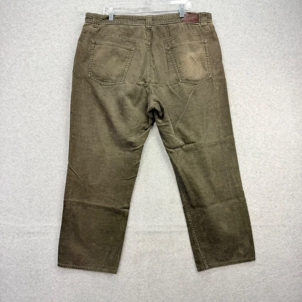 Woolrich Corduroy Pants Mens 42x30 Olive Green Brown Cord Straight 5-Pocket Work